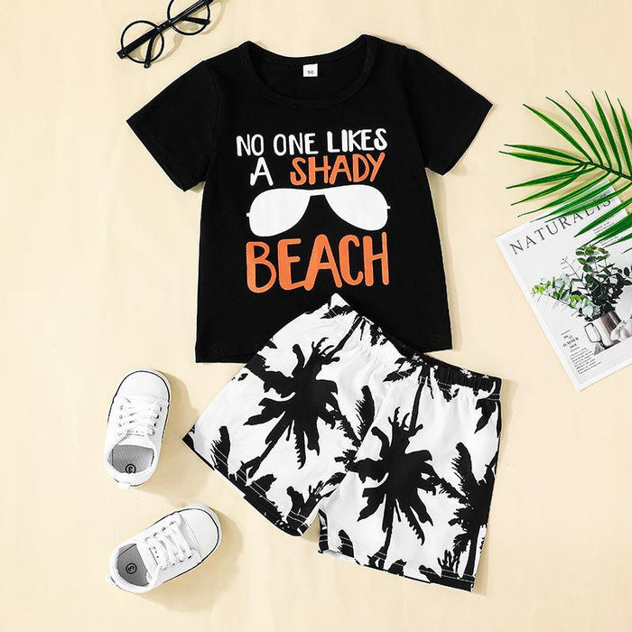 Summer Beach Shorts Top Two-piece Set for Boys