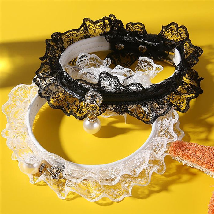 Pet Collar Adjustable Lace Decor Cat Dog Necklace Collar Pet Supplies Party Dress Up Hair Accessories