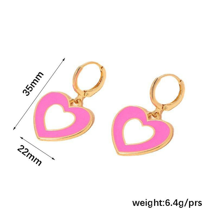 New Simple Fashion Drip Oil Love Earrings