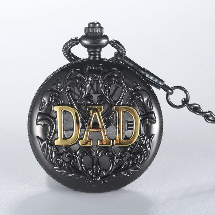New Dad's Gifts Bronze Big Size DAD Men Male Pocket Watch With Chain