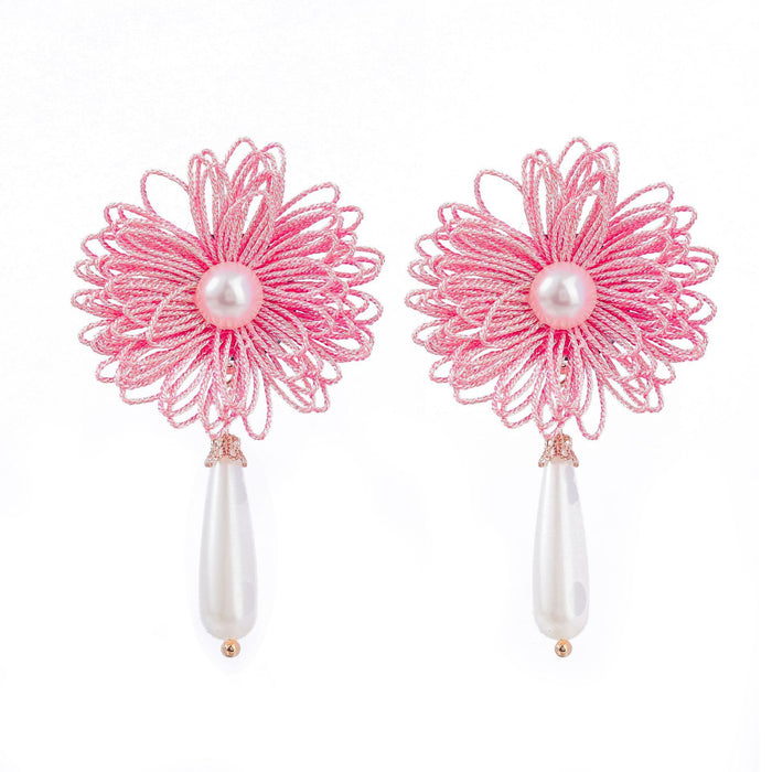 Fashion Multi-layer Hand Woven Flower Earrings