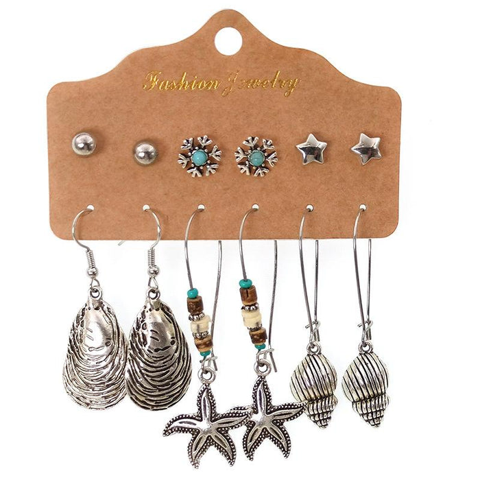 Snake Owl Ocean 6-Piece Earring Jewelry