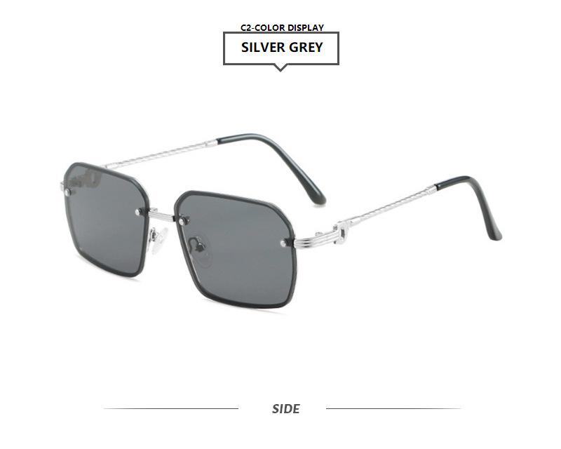 Square small frame Vintage Metal Sunglasses