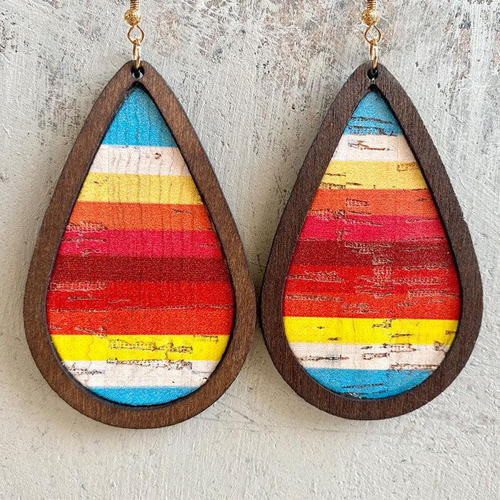 Simple Fashion Western Denim Wooden Women's Earrings