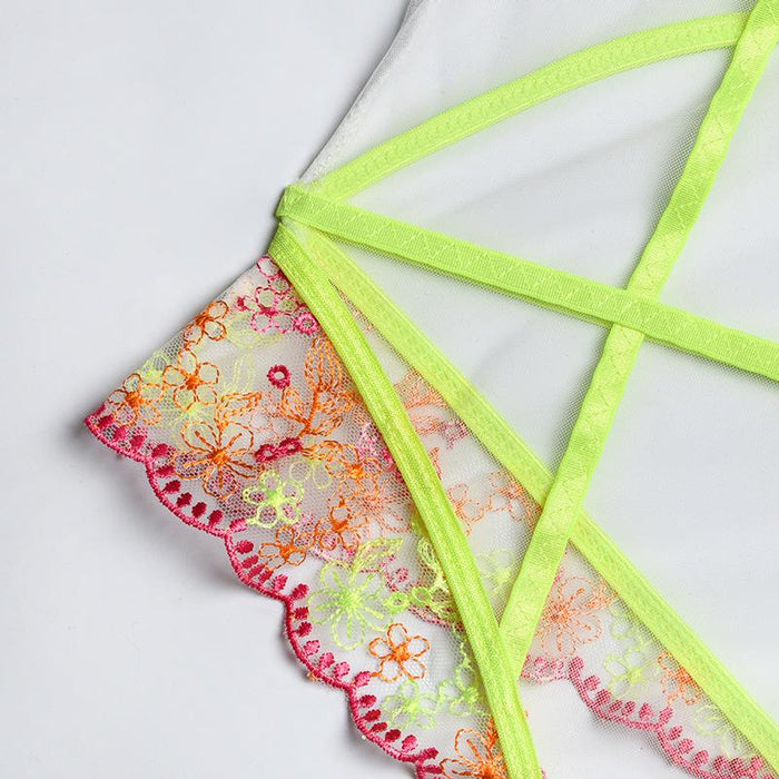 Women Lace Mesh One-piece Babydoll Underwear Sexy Bodysuit