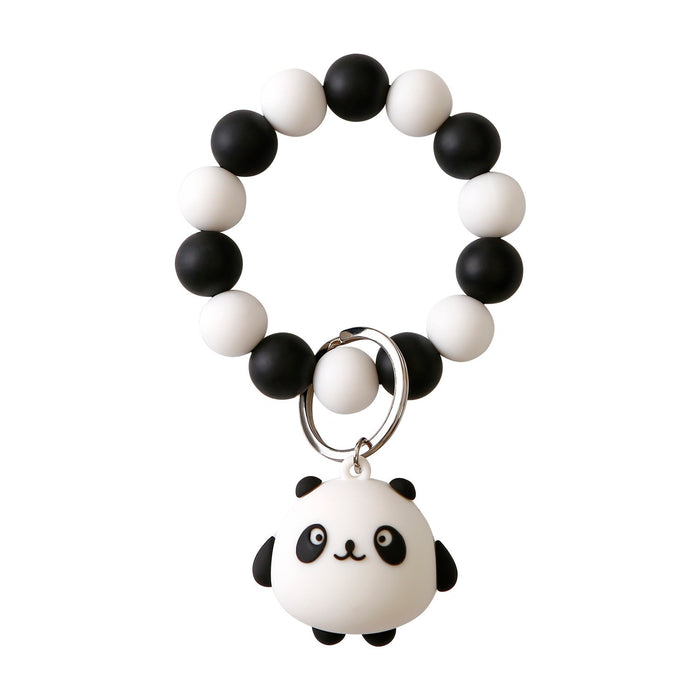 Handmade Panda Silicone Beaded Wrist Keychain