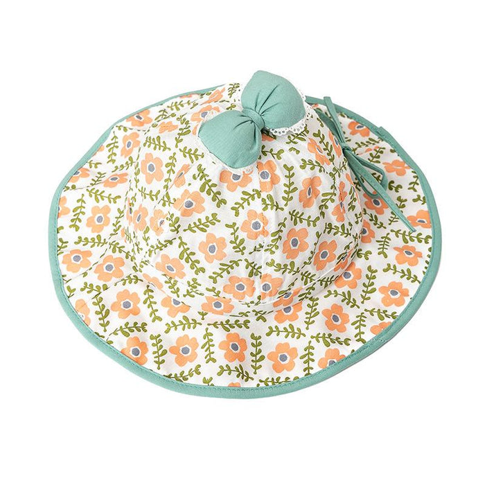 Summer Outdoor Floral Bow Children's Bucket Hat
