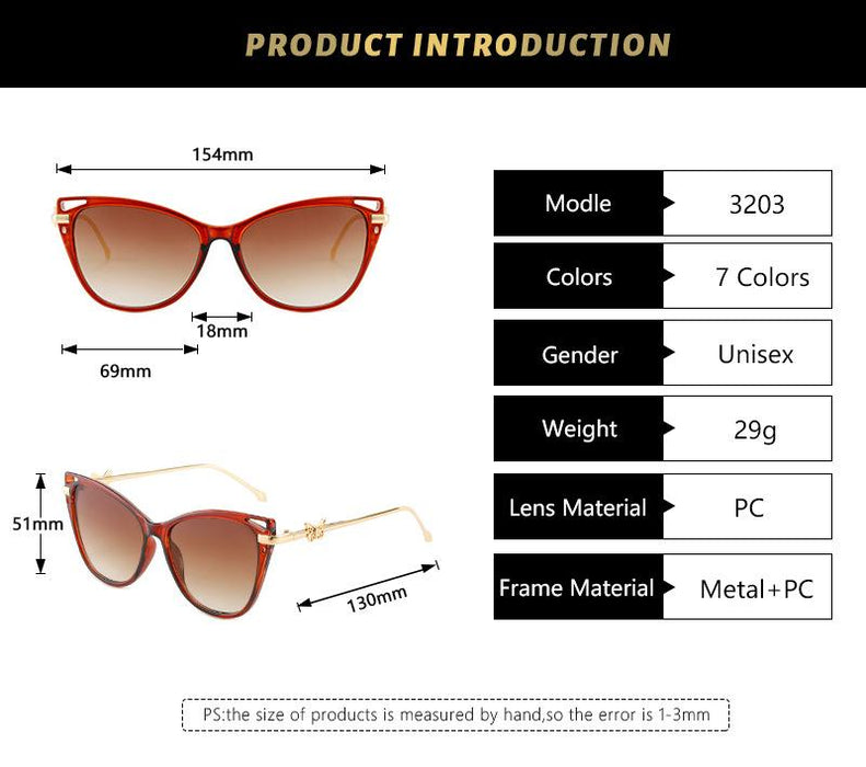 Cat Eye Sunglasses personality butterfly metal sunglasses