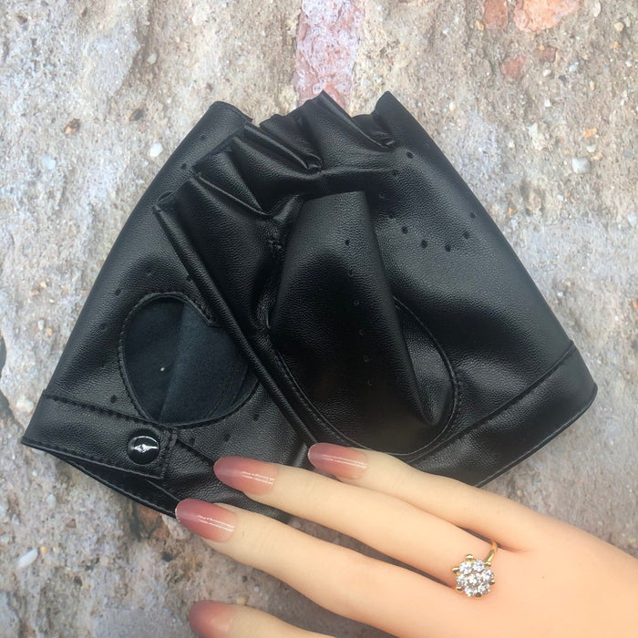 Heart Nightclub Punk Street Dance Half Finger Gloves