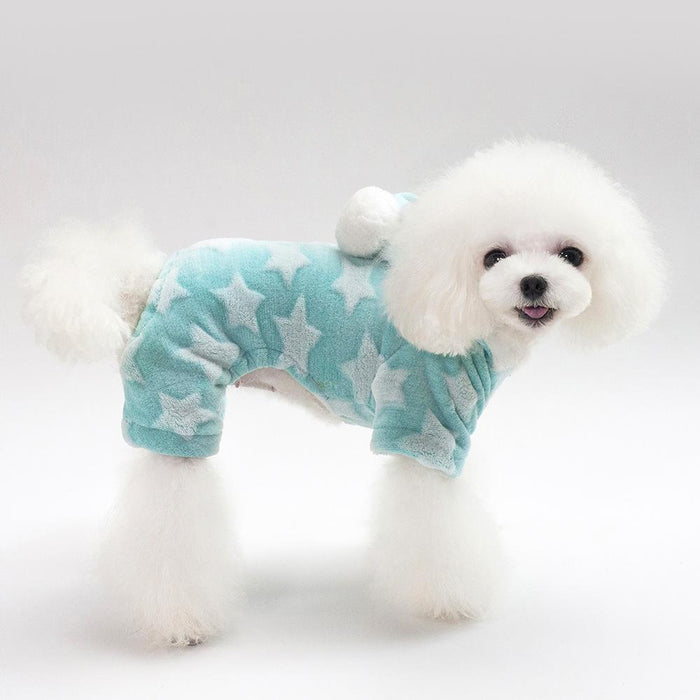 Fleece Dog Pajamas Jumpsuit Winter Dog Clothes