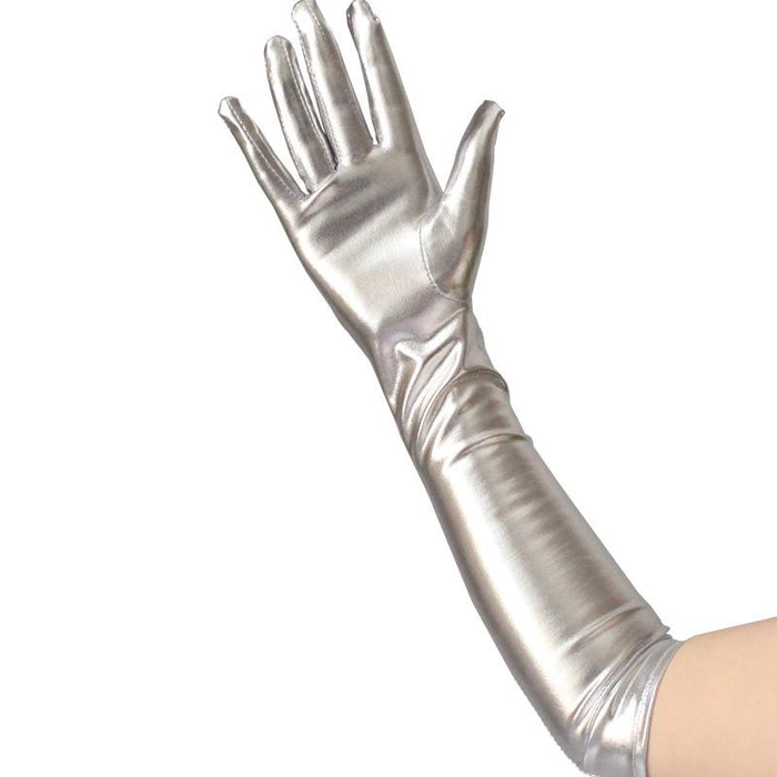 Long Patent Leather Gloves Sexy Coated Gloves