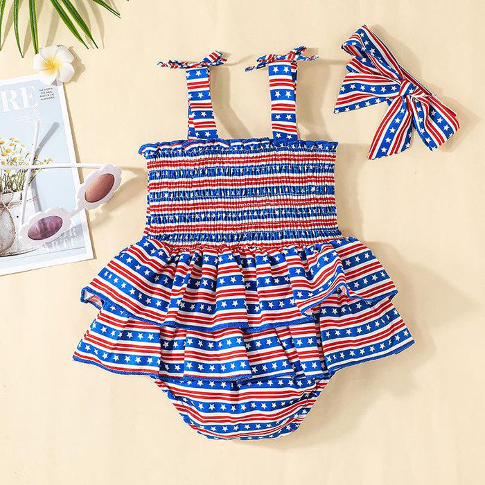 Baby Sling Jumpsuit Set Girls' Independence Day