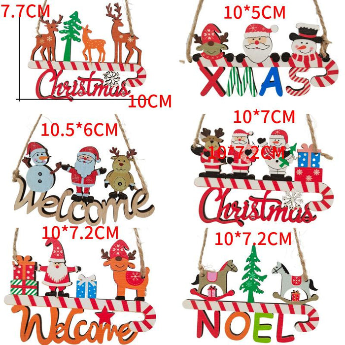 Wooden Creative Christmas Pendant Decorations For Home