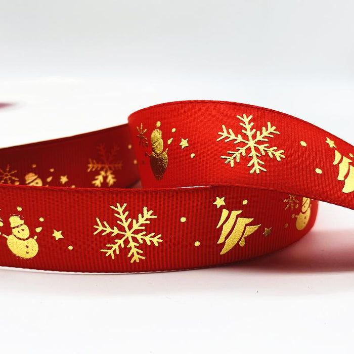 5yards 10mm 15mm 25mm Christmas Ribbon Printed