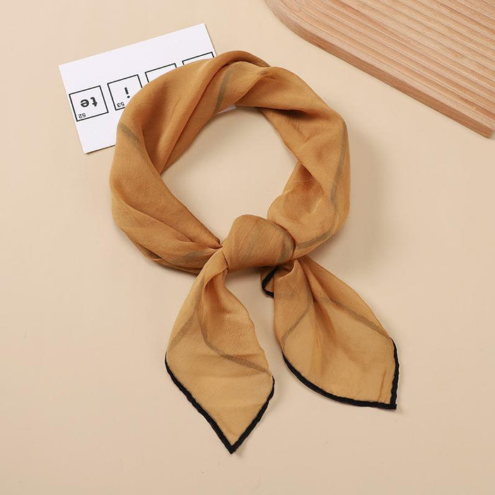 Simple Style Solid Color Thin Cloud Yarn Small Square Scarf