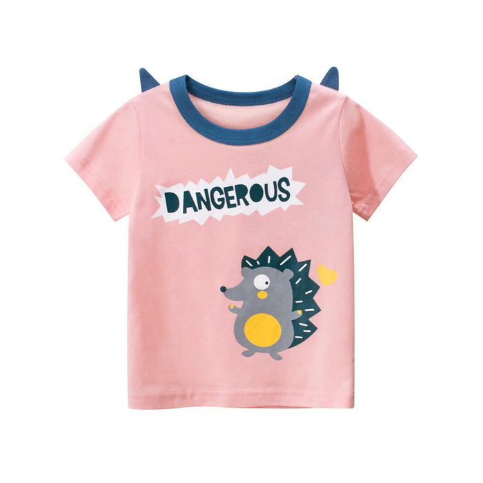 Girls' short sleeved T-shirt cute cartoon baby clothes