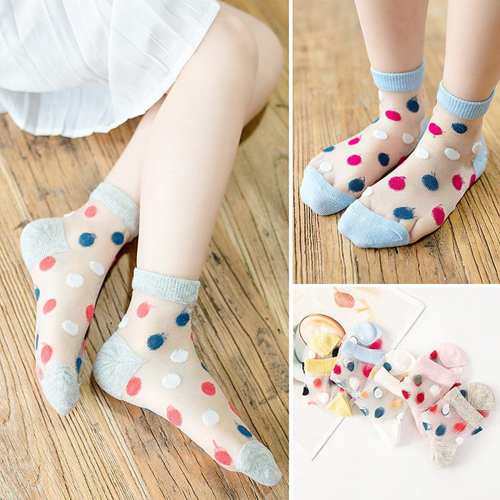 Spring Summer Children's Mesh Cartoon Cotton Boat Socks