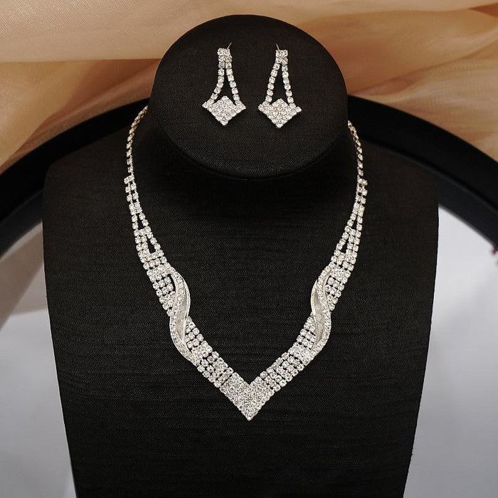 Simple and Fashionable Women's Dress Necklace Earring Set