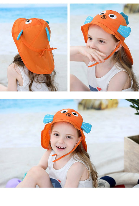 Cartoon Goldfish Cute Outdoor Sunscreen Children's Shawl Hat