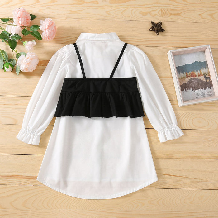 White shirt skirt children's suit