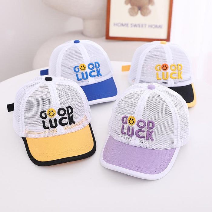 Summer GOOD Smiley Kids Mesh Sunshade Mesh Cap