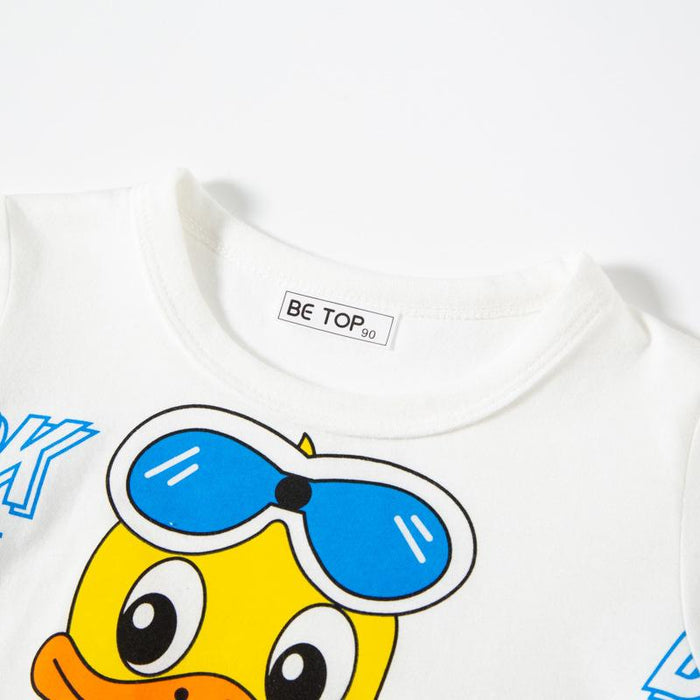 Little yellow duck summer children's short sleeve