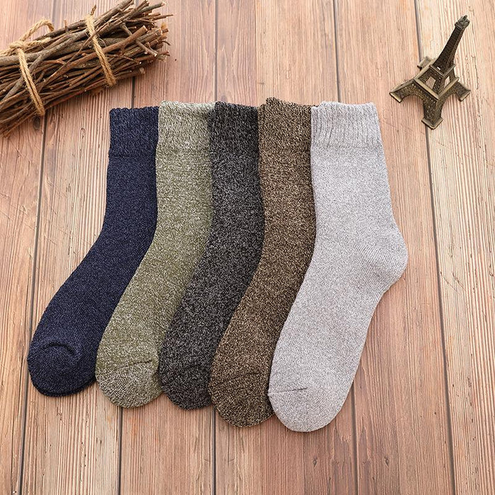 5 Pairs Thicken Wool Socks Men High Quality Towel Keep Warm Winter Socks