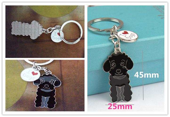 Multicolor Pet Dog Painted Zinc Alloy Keychain