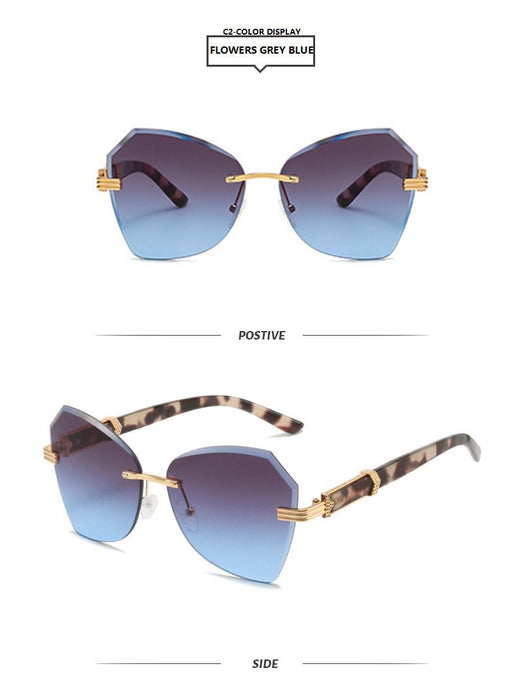 Frameless trimming color Sunglasses