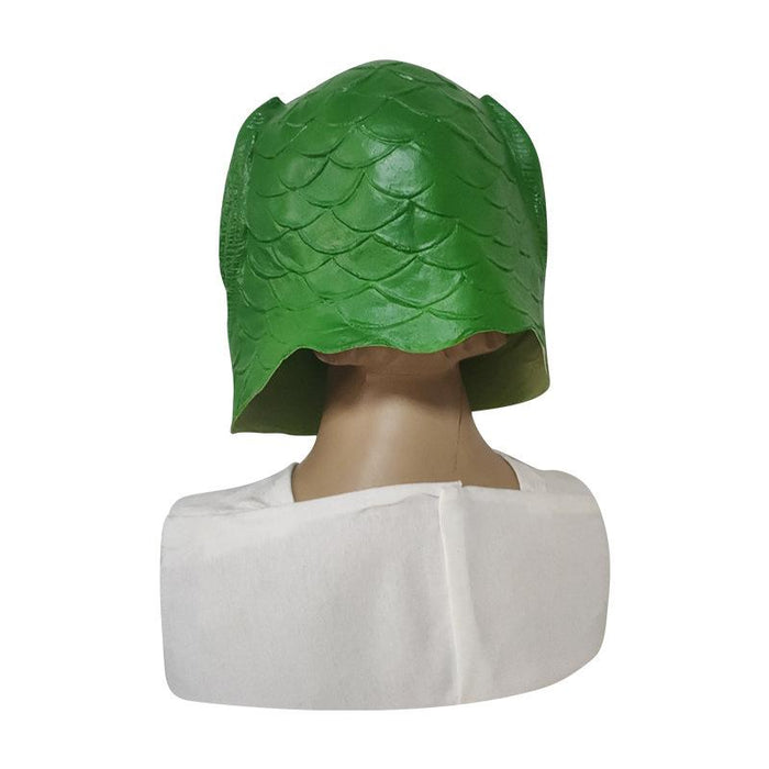 Tricky Green Fish Man Headgear Latex Mask