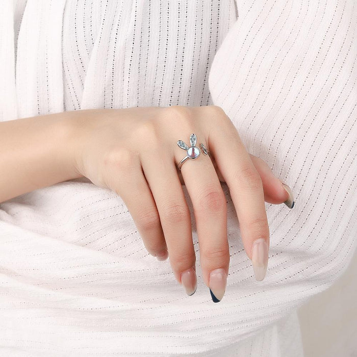 Creative Personality Bunny Zircon Open Ring
