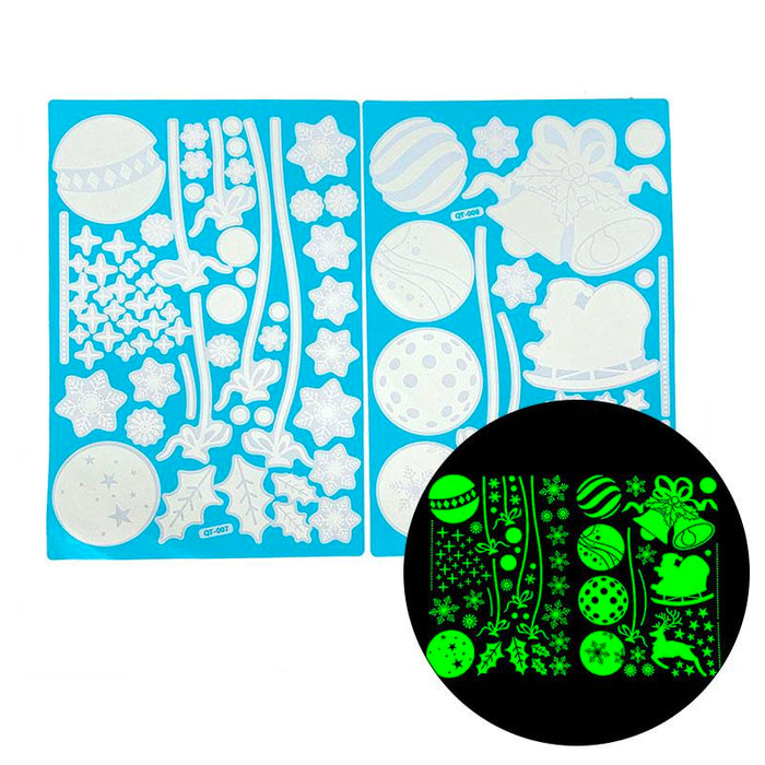 1 Sheet Merry Christmas Snowflake Snowman Window Sticker