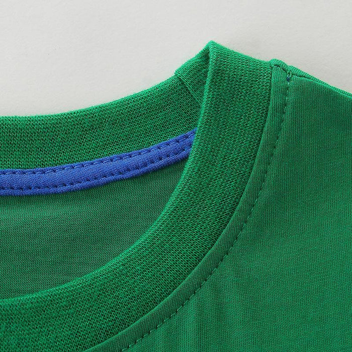 Knitted cotton short sleeve T-shirt round neck printed Soccer T-shirt for children