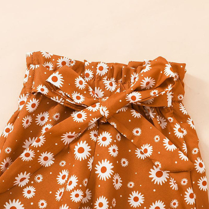 Summer Infant Flower Jumpsuit + Pants + Headband 3pcs Set