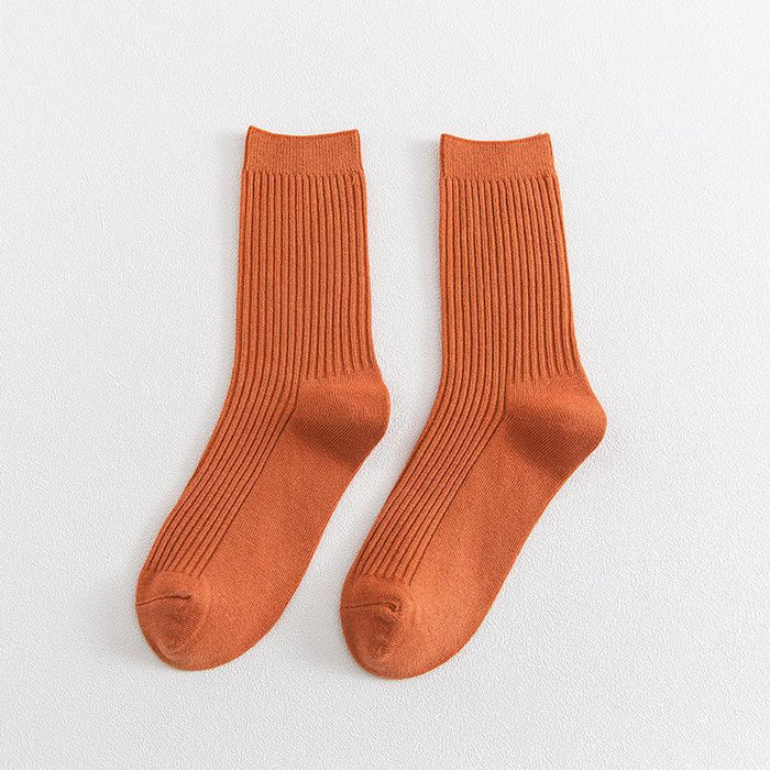 New Solid Color Cotton Socks Casual Breathable Cotton Socks