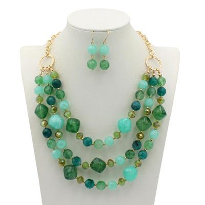 Women's jewelry exaggerated resin multi-layer Necklace accessories