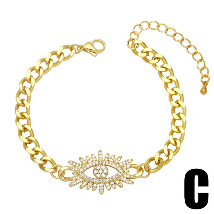 Creative New Product Devil's Eye CUBAN CHAIN Love Butterfly Bracelet