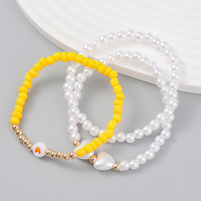 Three Pcs/Set Fashion Resin Beads Bracelet Set