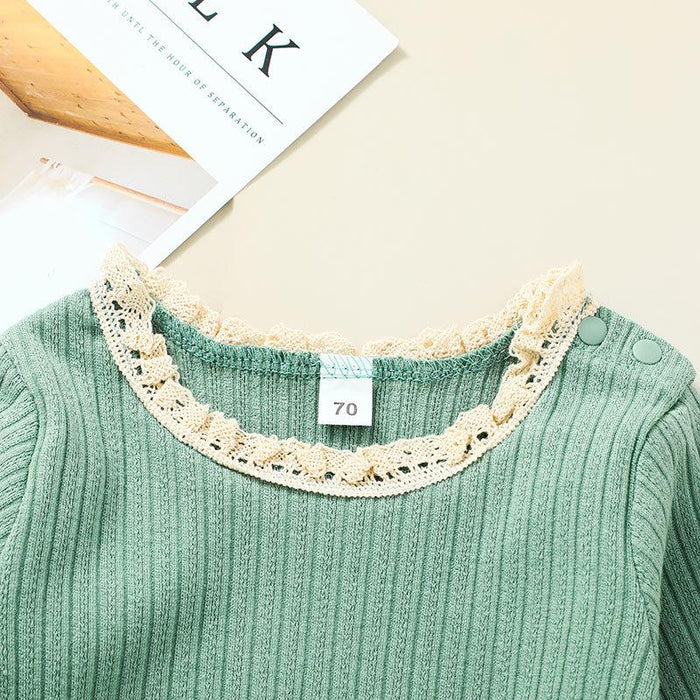 Baby Solid Long Sleeved Khaki Jumpsuit