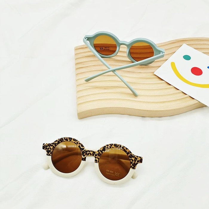 Round Frame Leopard Color Matching Children's Sunglasses