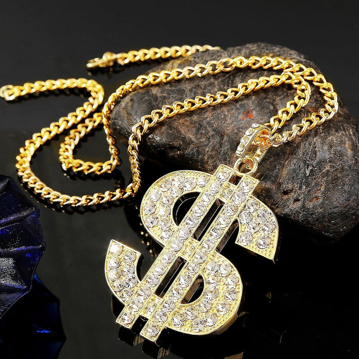 Punk Hip-hop Letter Full Diamond Necklace