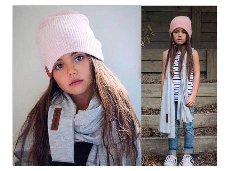 Kids Solid Knitted Beanies