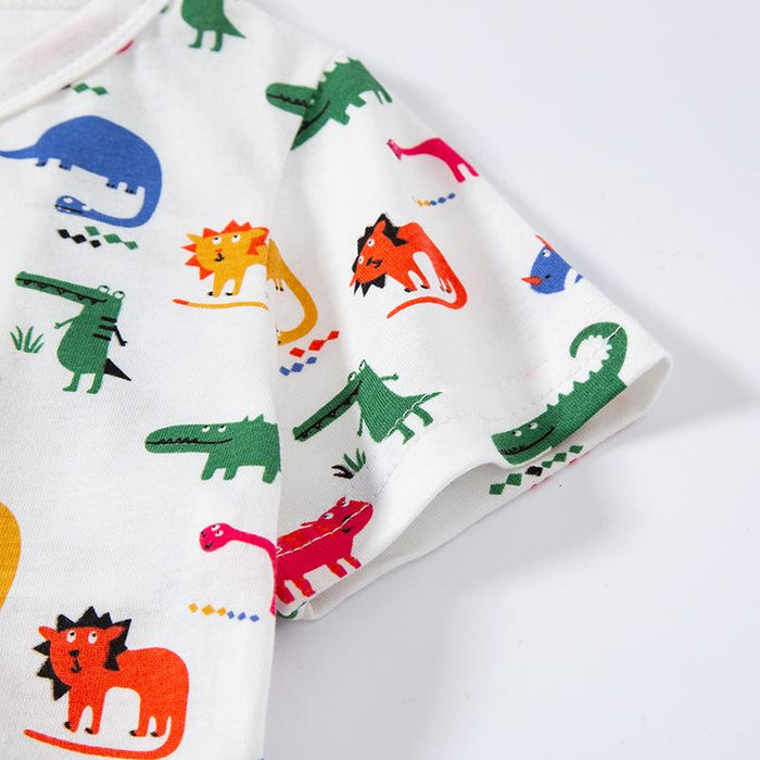 Children's allover dinosaur short sleeve baby top short sleeve T-shirt