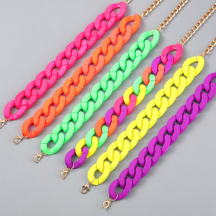 Women‘s Fashion Solid Color Hard Rubber Bracelet