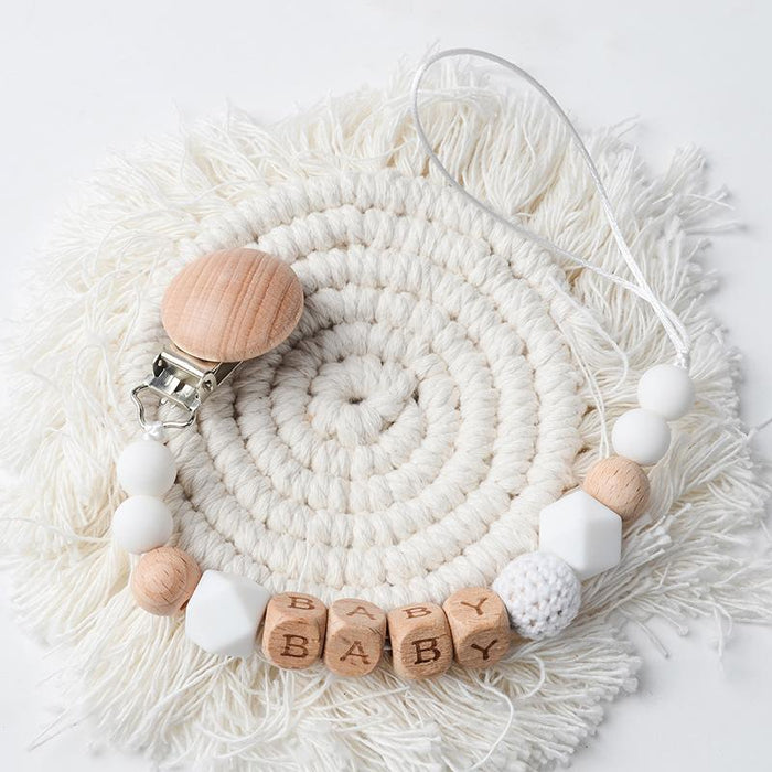 Beech Nipple Clip Handmade BABY Silicone Beads Anti-drop Chain