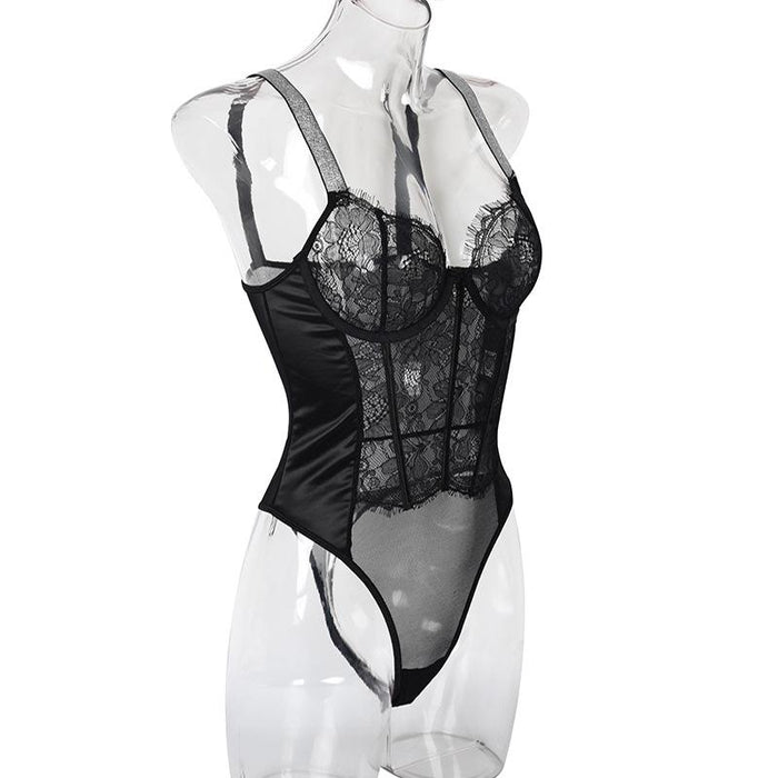 Women's Lace Mesh One-piece Lingerie Sexy Bodysuit