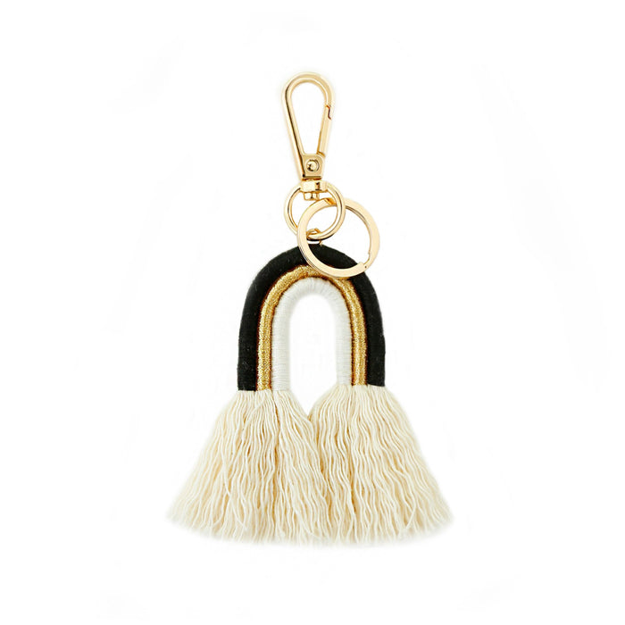 Bohemian Tassel Bag Pendant Hand Woven Rainbow Keychains
