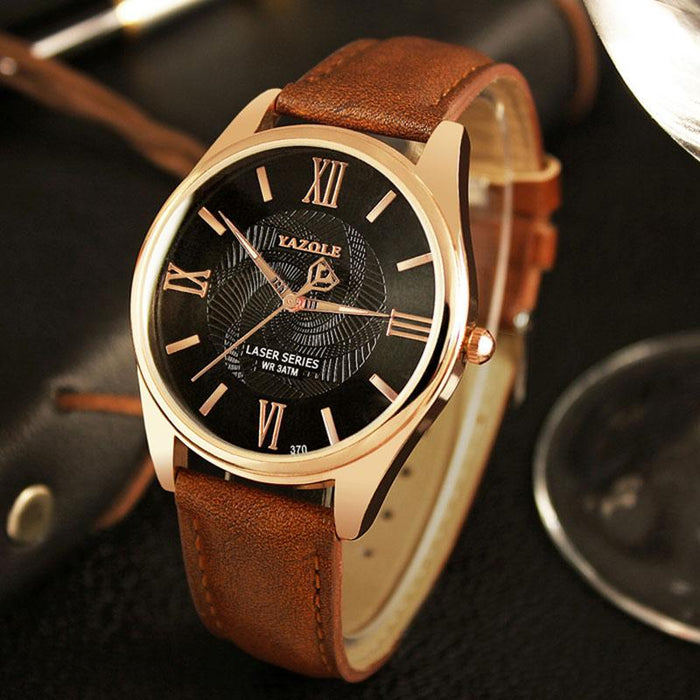 Yazole Mens Watches Top Brand Luxury Unique Designer Quartz Business Gentlemen Clock