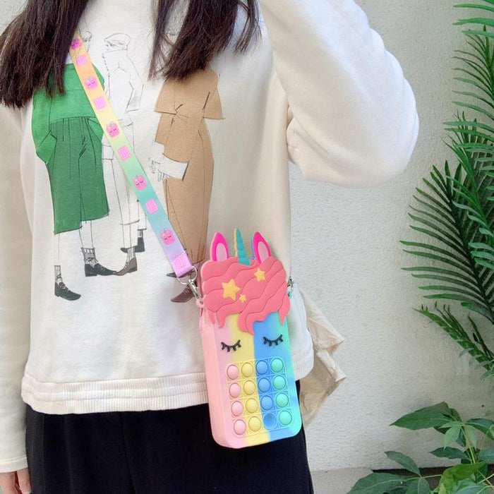 Silicone children's unzipping coin purse press toy