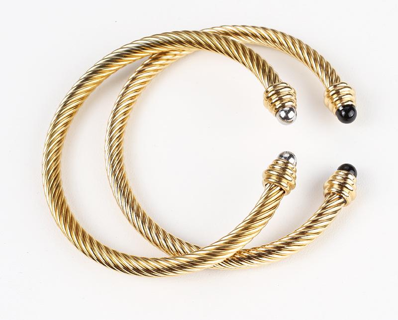 Titanium Steel Cable Bracelet Elastic Twist C Shape Bracelet Bangle